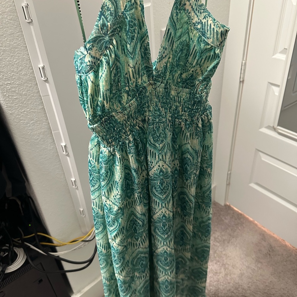 Vici Green Patterned Maxi Dress